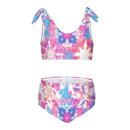 KLL Winter Christmas Mandala Girls' Two Piece Bikini Sets Scoop Neck Swimming Swimsuit Swimsuit