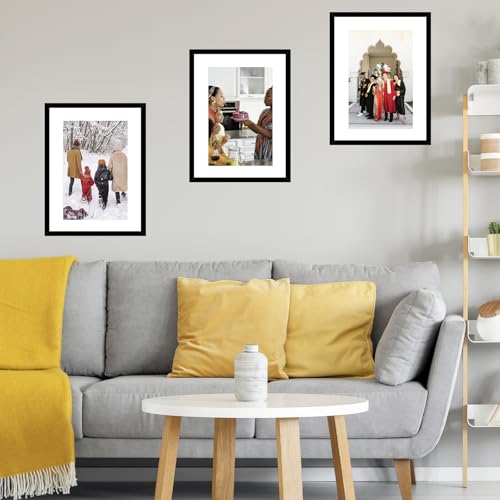 Image of JCJMY 19x25 Picture Frame with 16x22 Mat, Display Photo 16x22 with Mat or 19 x 25 Without Mat, Wall Hanging Large 19 by 25 Poster Frame with Plexiglass, Black
