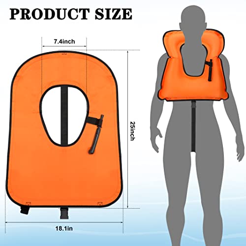 Wettarn 4 Pcs Snorkel Vest Adults Portable Inflatable Swim Vest Buoyancy Aid Swim Jackets With Portable Storage Bag For Adult Youth Kids Snorkeling Swimming Diving Safety, Green, Orange, Blue, Pink #TOP1