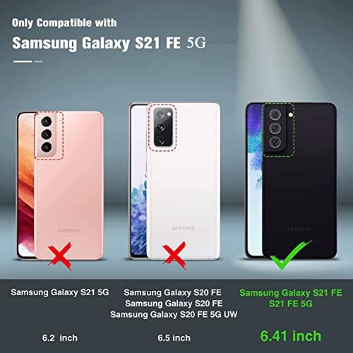 Giolus Case for Samsung Galaxy S21 FE 5G with Slide Camera Cover and 2 Pack Screen Protector, 360° Ring Kickstand Full Protection Rugged Armor Shockproof Phone Case Silicone Protective Cover, Black