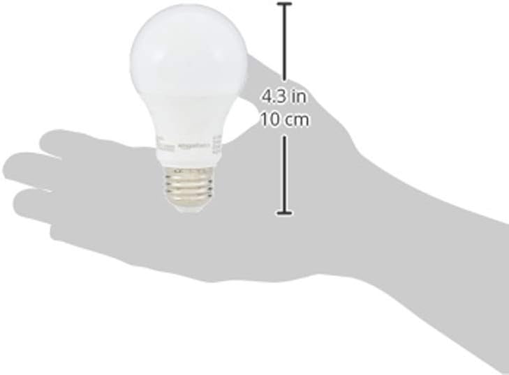 Amazon Basics Soft White LED Light Bulb, A19, 40 Watt Equivalent, Energy Efficient 6W, E26 Standard Base, 2700K, Non-Dimmable, 10,000 Hour Lifetime, 6-Pack - View 8