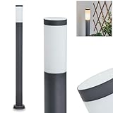  Sessa aplique de exterior con detector de movimiento, aplique moderno con pedestal de metal/plástico en antracita/blanco, 80cm, lámpara de jardín, E27, iluminación de jardín IP44, sin bombillas,