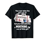 Ideal para todas las impresionantes mujeres y niñas que son patrióticas y orgullosas de ser de Worthing, Inglaterra. No puedes sacar el valor de esta chica. ¿Vive o te mudaste de Worthing? Regalo para mudarse de Worthing. Divertido regalo patriótico para mujeres.