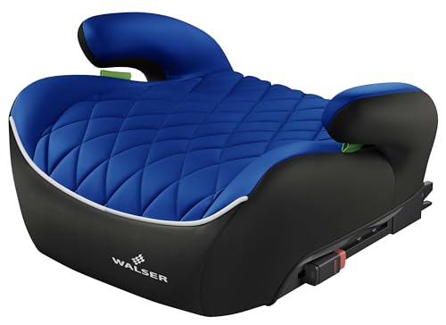 WALSER Premium asiento elevador infantil coche ISOFIX, asiento infantil coche 125-150 cm, asiento elevador infantil coche Andy última norma 2024 ECE R 129 negro/azul