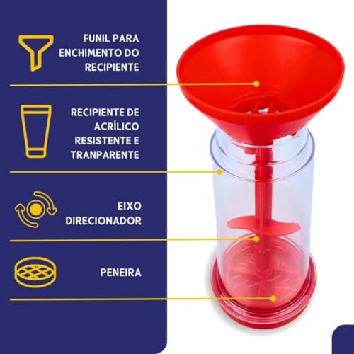 Tapioqueira Peneira Polvilhador de farinha Goma armazena tapioca Beiju tipo Tapy - Diversas Cores