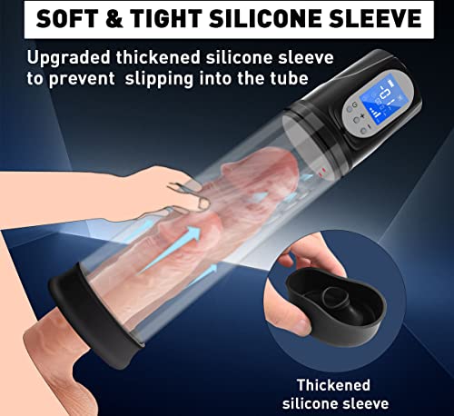Electric Penis Pump, Male Sex Toys Penis Vacuum Pump Cock Extender Enlarger Pump Adult Toys Air Pressure Device With 4 Intensities, Sex Toys For Men Couple Stronger Bigger Erection With 3 Penis Ring #TOP2
