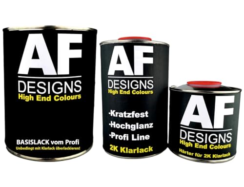 Alex Flittner Designs - Kit de pintura automotriz (2,5 L, compatible con Audi L3 Montegoschwarz, metallic, endurecedor para barnizar, color negro