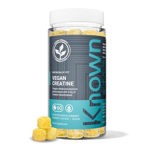 Known Vegan Creatine Gummies – 4500mg Creatine Monohydrate – Orange Flavour – 60 Gummies 15 Days Supply – Third-Party Tested – Vegan Friendly