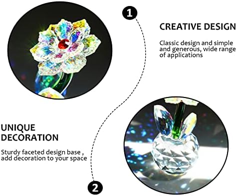 H&D HYALINE & DORA Crystal Sunflower Figurine Ornament,Glass Dream Flower Collectibles,Table Centerpieces Decoration with Gift Box