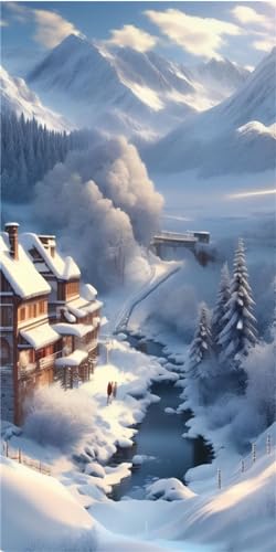 Diamond painting adulte paysage de neige grand format 100x220cm