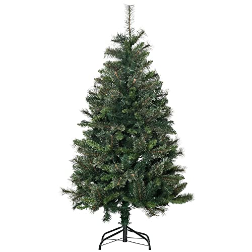 HOMCOM Sapin Arbre de Noël Artificiel 150 cm 665 Branches + Support Pied Vert