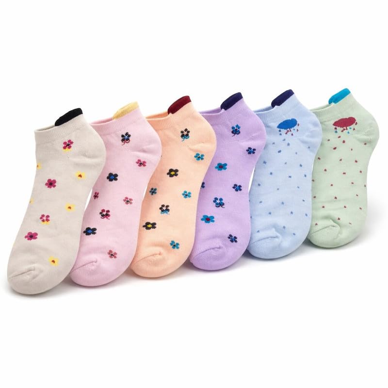 mikoniko Women’s Ankle Socks Pack of 6 Pairs | Cotton Cushioned Athletic Sports Socks | Breathable Low Cut Running & Gym Socks-picture-26