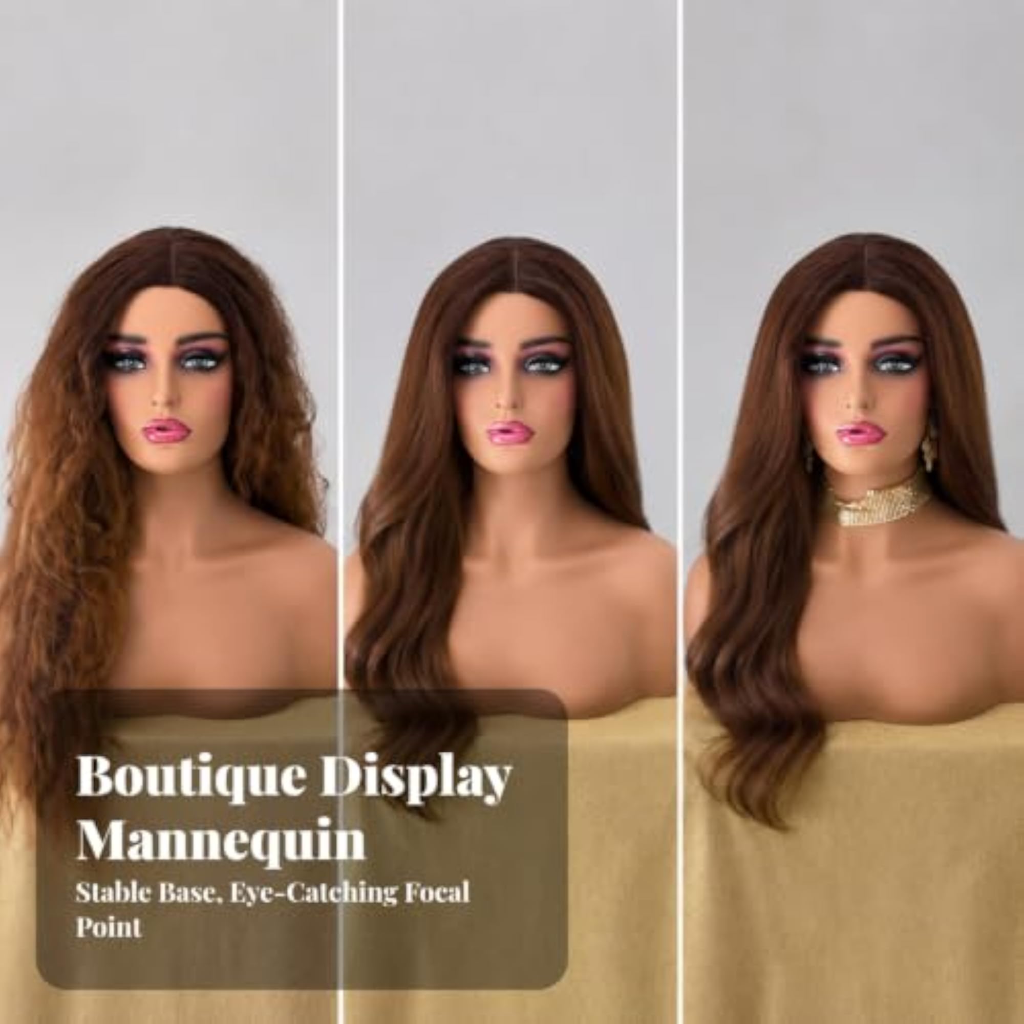 Smooth PVC Head and Shoulder Bust Display