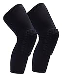 e-gole 1 Paar Honeycomb Knieschützer Bein Sleeve Kniestützen Basketball/Volleyball Crashproof Sport Kniebandage Wachen für Männer/Frauen S schwarz
