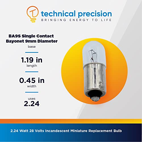 Replacement For Chicago Miniature/Cml Cm757-27 By Technical Precision - 2.24W 28V T3.25 Miniature Bulbs - Ba9S Single Contact Bayonet Base - 10 Pack #TOP6