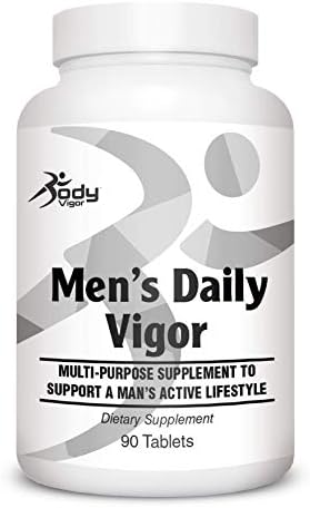 Body Vigor Men's Daily Vigor, Multivitamin and Mineral Supplement with Saw Palmetto, Maca and Ginseng, 90 Tablets