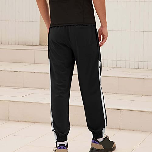MYNKYLL Calça de basquete masculina Tear Away atlética corrida solta jogger com bolsos calça masculi