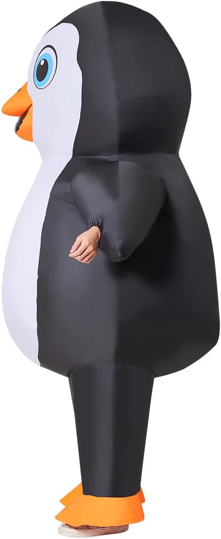 GOOSH Inflatable Penguin Costume 72IN Air Blow up Funny Costume Suit Full Body Set for Adult for Halloween Cosplay Party