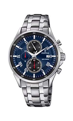 Preisvergleich Produktbild Festina Herren Chronograph Quarz Uhr mit Edelstahl Armband F6853 / 2