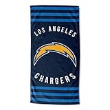 Northwest NFL Los Angeles Chargers Unisex-Adult Beach Towel, 30" x 60", Stripes