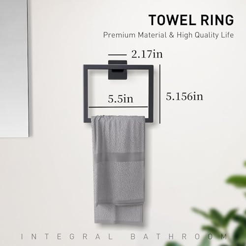 Foto de Juego de 10 accesorios de baño negro mate, juego de accesorios de baño de acero inoxidable, toalleros para baño montado en la pared de 24 pulgadas, juego de toallas de baño de 24 pulgadas. (imagen 4)