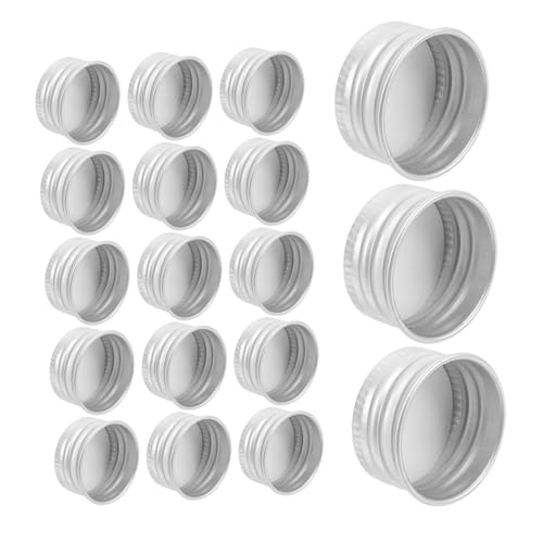Cabilock Tapas De Rosca Herméticas 24mm, Aluminio 1mm, Resistentes a Fugas, Compatibles con Botellas y Frascos De Vidrio, Ideales para Viajes y Almacenamiento, Pack De 50 Unidades