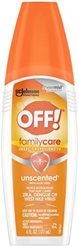 OFF! FamilyCare Insect & Mosquito Repellent Spritz, Unscented Bug spray with Aloe-Vera, 7% Deet, 6 oz
