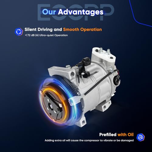 Image of ECCPP AC Compressor Fit for INFINITI M35 3.5L 2006-2008 | AC Compressor with Clutch Rapid Cooling