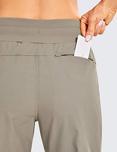CRZ YOGA Calças de caminhada femininas de secagem rápida leve e corrediças com cordão e bolsos elást