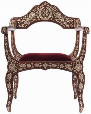 BuyKnight Original antique Ottoman chair vintage old Syrian mother pearl - MOP00028