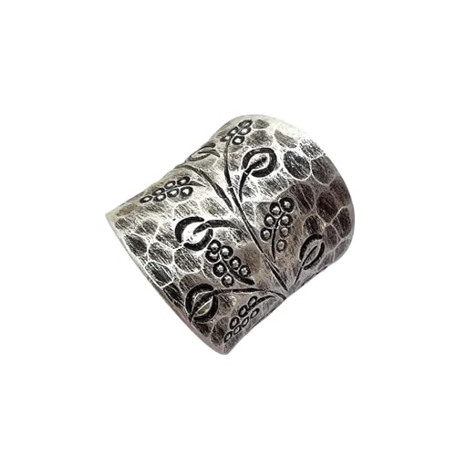 MENGSHA 925 Sterling Silver Wide Rings for Women Men Retro
