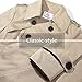 FARVALUE Women's Double Breasted Trench Coat Water Resistant Windbreaker Classic Belted Lapel Overcoat Khaki Medium