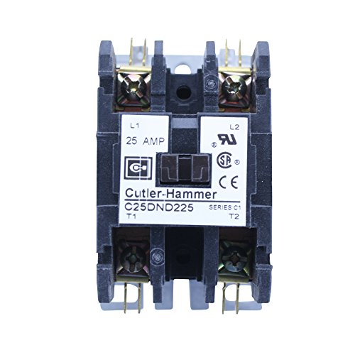 Cutler Hammer Eaton C25DND225T Definite Purpose Contactor, 25A, 2-Poles, 24V