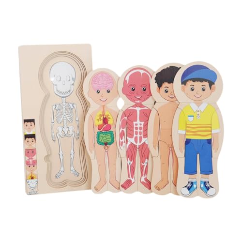 Image of Toy Wooden Body Puzzle for Kids Montessori Puzzles for Baby Girls Boys Children Boy
