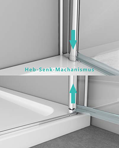 Duschtür IMPTS Pendeltür 100 cm für Nische Duschkabine aus 6mm Glas