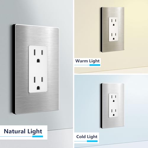 Image of LIDER Decorator Metal Wall Plate, Temperature and Impact Resistant, Screwless Cover, Modern Decoration Upgrade, Mid-Size 1-Gang 4.88 inch x 3.11 inch, LSMWP-31M-SS, UL Listed, Stainless Steel, 1-Pack