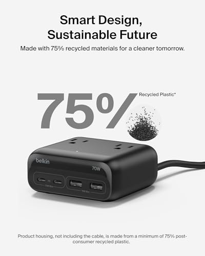 Belkin 70W GaN 7-in-1 Charging Station with AC Outlets — view 7
