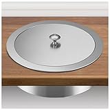 Contenitori per rifiuti da cucina integrati nel piano di lavoro, cestino per rifiuti in acciaio inossidabile, contenitori per rifiuti nascosti incorporati, contenitori pe(single lid-diameter 24CM)