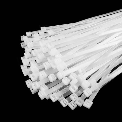 250 Pièces Colliers de Serrage Professionnelles, 300mm X 4.5mm Collier de Serrage Plastique, Serre Cable Plastique, pour la Gestion des Câbles, le Jardinage,...