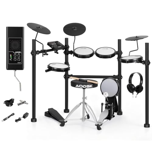 AODSK Electronic Drum Set with 20W Speaker, 450 Sounds
