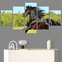 SIGNWIN 5 Panel Canvas Wall Art Modern Art Animals Cow Expressive Farmhouse/Country Multicolor Photography Sheep for Home Decorations Ready to Hang - 60