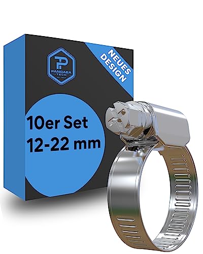 Pangaea Tech Edelstahl Schlauchschellen 12-22mm 10 Stück - Profi Qualität nach DIN 3017 (W2)