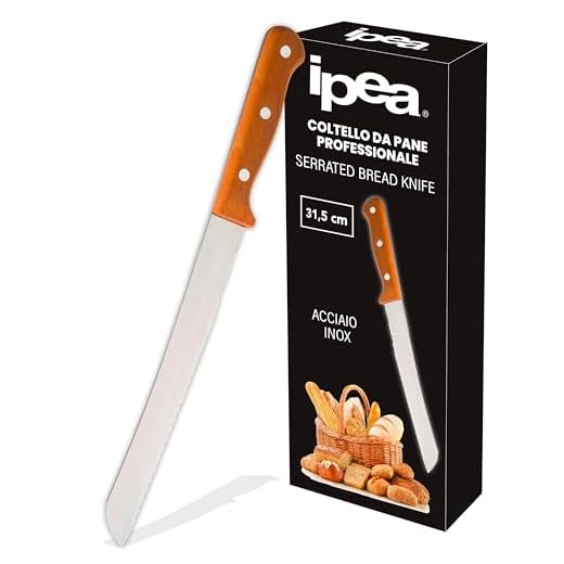 IPEA Coltello per Pane Professionale con Lama Seghettata in Acciaio Inox - Coltello da Pane Affilato Multiuso per Tagliare Pane, Panini, Frutta con Taglio Preciso - Lunghezza 31,5 cm