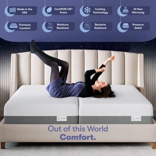 Celestial Sleep Co. Premium Memory Foam Mattress, 12 Inch Soft - Split King #TOP1