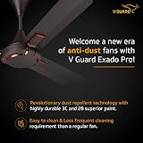 V-Guard Exado Pro Decorative Ceiling Fan with Anti-Dust Technology (1200 mm, 3 Year Warranty) (Choco Brown Matte)