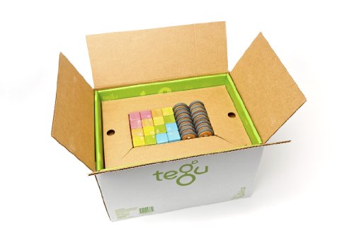 130 Piece Tegu Classroom Magnetic Wooden Block Set, Tints, 1-99 Years Old #TOP5