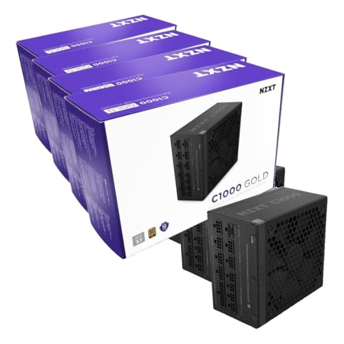 Image of NZXT C1000 Gold ATX 3.1 - Fully Modular Low-Noise PC Gaming Power Supply - 1000 Watts - 80 Plus Gold - 12V-2x6 Connector - Zero Fan Mode - 100% Japanese Capacitors - Black (Pack of 4)