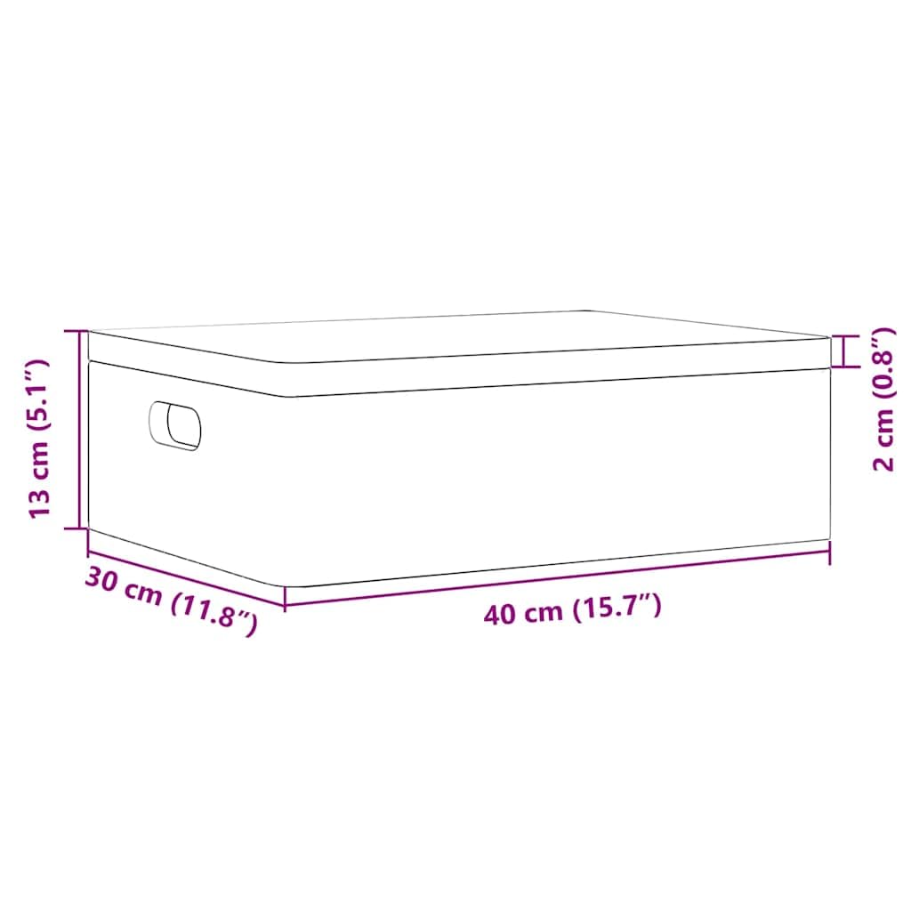 Drewniana skrzynka z pokrywą i uchwytami 40 x 30 x 13 cm z litego drewna sosnowego, 10 l, organizer do kuchni, łazienki, biura i regału