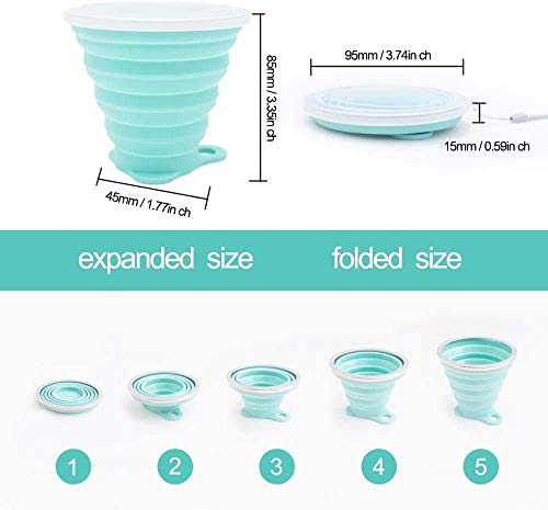 Iyyi Silicone Collapsible Travel Cup, 9.22Oz Folding Camping Cup With Lid, Expandable Drinking Cup Set, Portable Coffee Cup With Graduated #TOP5