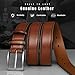 FIORETTO Men's Genuine Leather Belts, Double Stitched Dress Belts, Fashion & Classic Designs for Work Business and Casual Classic Brown